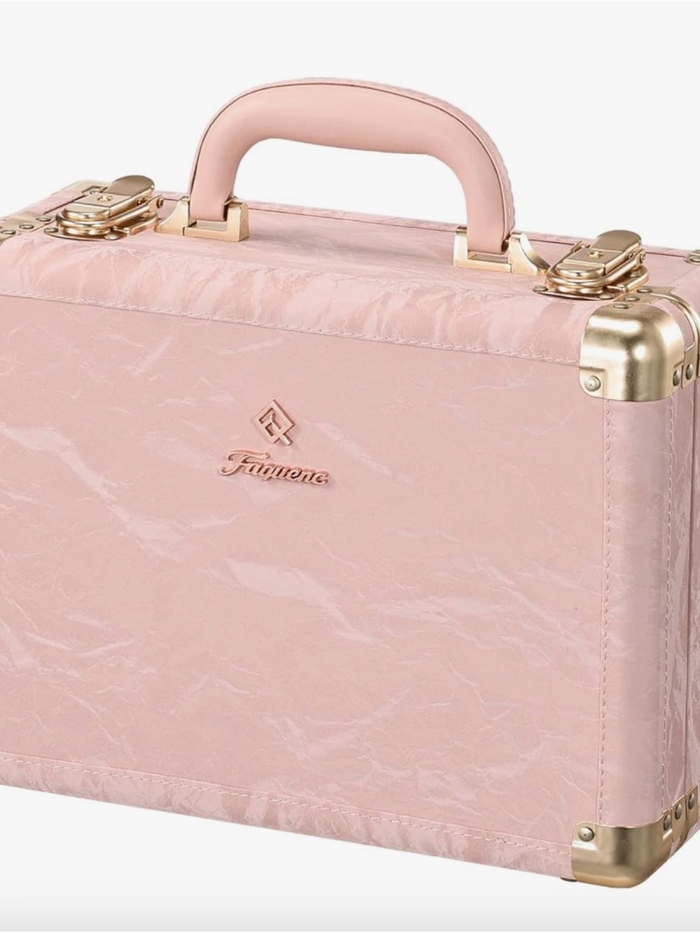 Femonc Pink Structured Carry Case with Gold Hardware